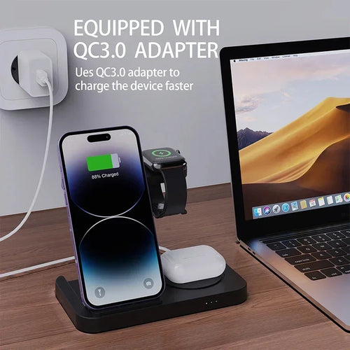 4-in-1 Foldable Wireless Charging Station for Samsung Galaxy Devices