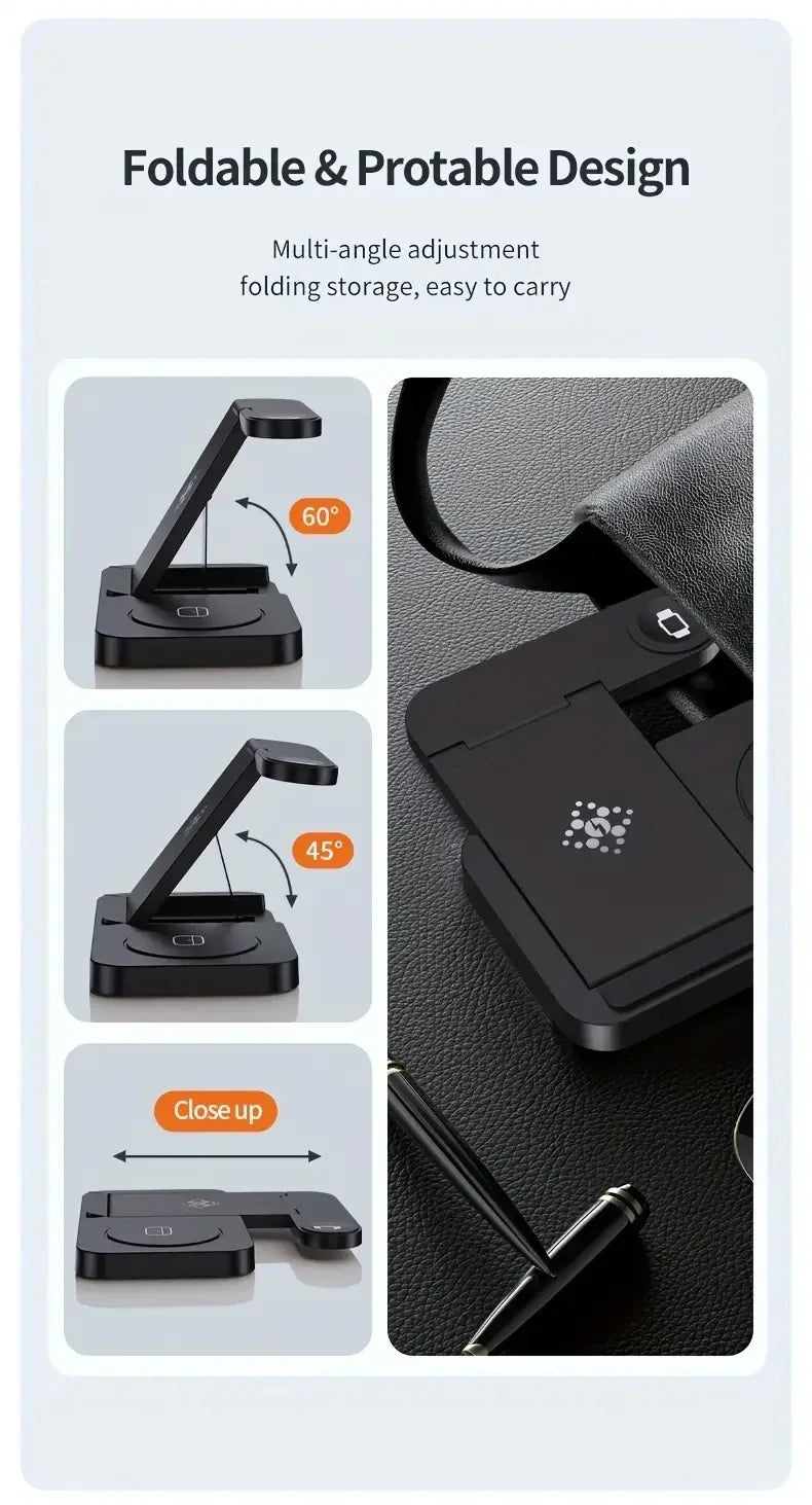 4-in-1 Foldable Wireless Charging Station for Samsung Galaxy Devices