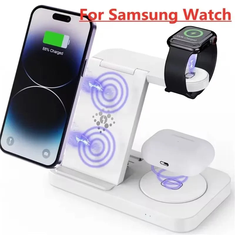 4-in-1 Foldable Wireless Charging Station for Samsung Galaxy Devices