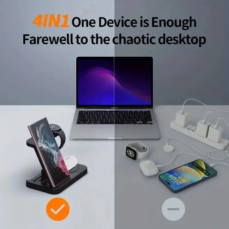 4-in-1 Foldable Wireless Charging Station for Samsung Galaxy Devices