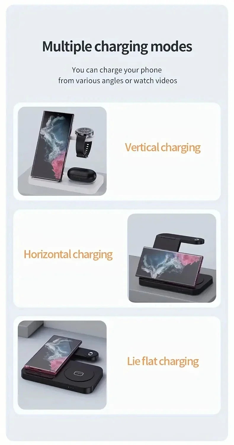 4-in-1 Foldable Wireless Charging Station for Samsung Galaxy Devices