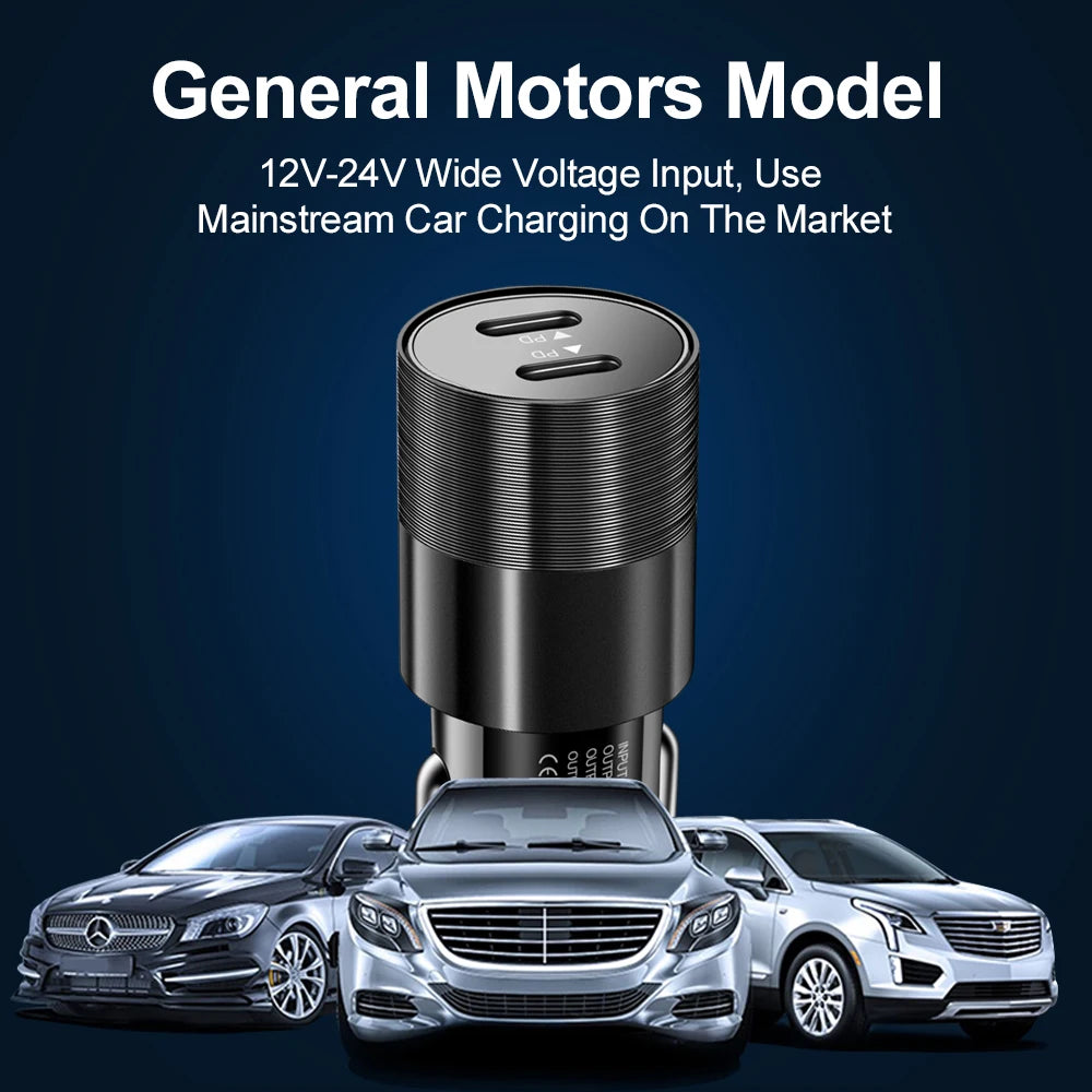 40W USB-C PD Car Charger – Dual Fast Charging Adapter