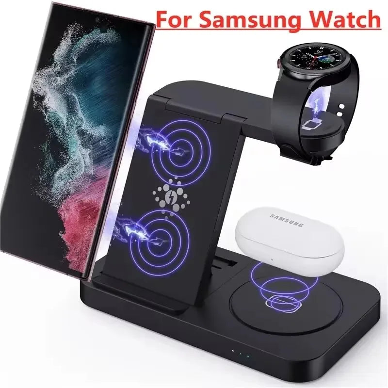 4-in-1 Foldable Wireless Charging Station for Samsung Galaxy Devices