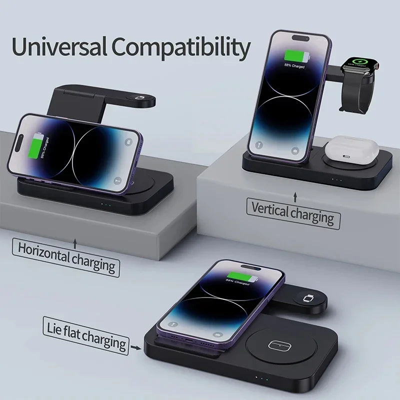 4-in-1 Foldable Wireless Charging Station for Samsung Galaxy Devices