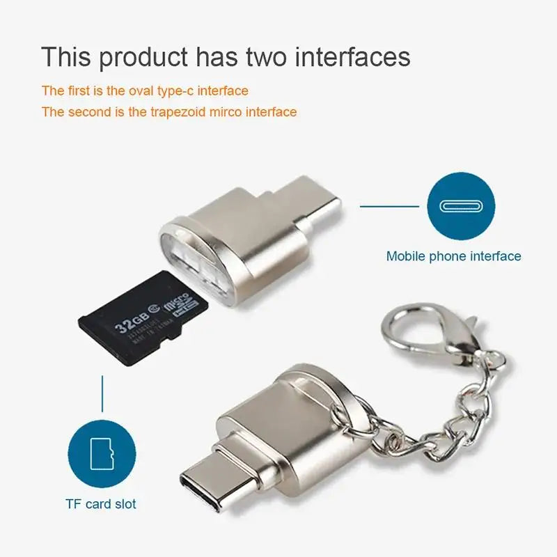 USB-C TF Card Reader – Portable Memory Card Adapter