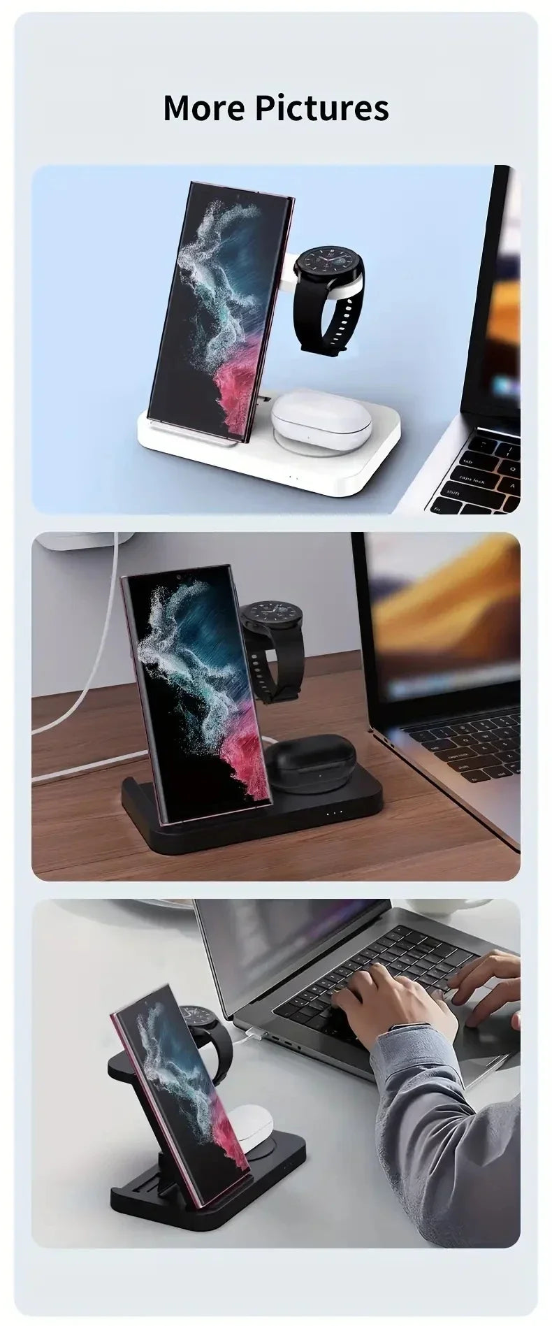 4-in-1 Foldable Wireless Charging Station for Samsung Galaxy Devices