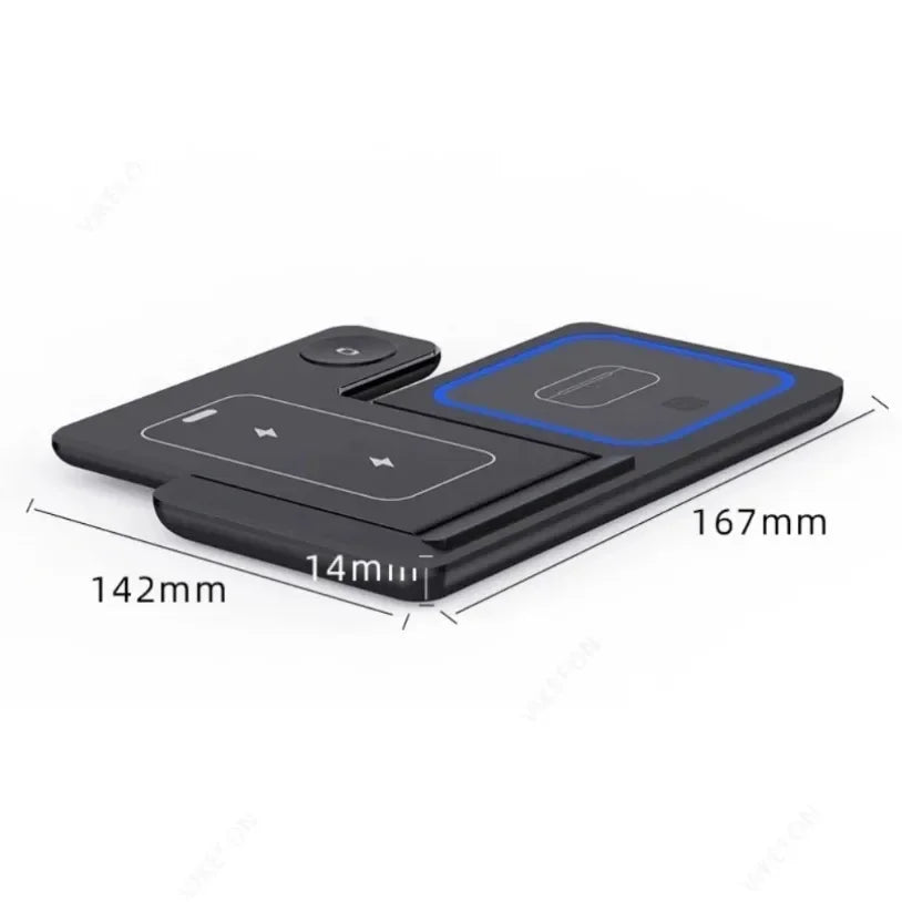 Foldable 3-in-1 Wireless Charging Station for iPhone, Apple Watch & AirPods