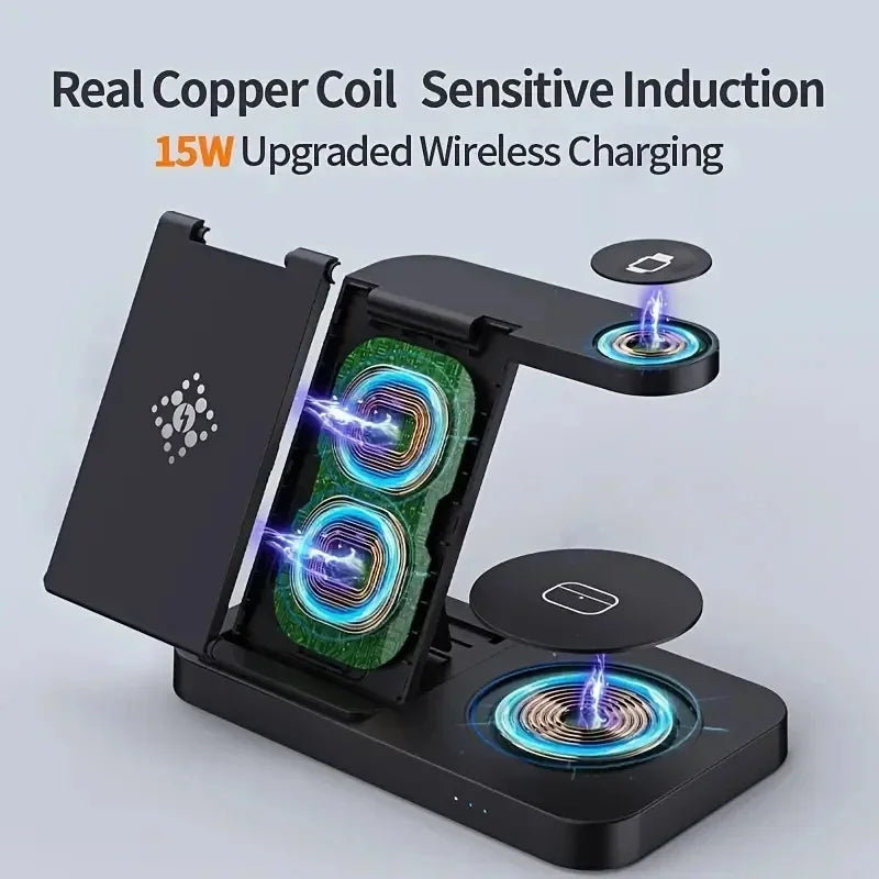 4-in-1 Foldable Wireless Charging Station for Samsung Galaxy Devices
