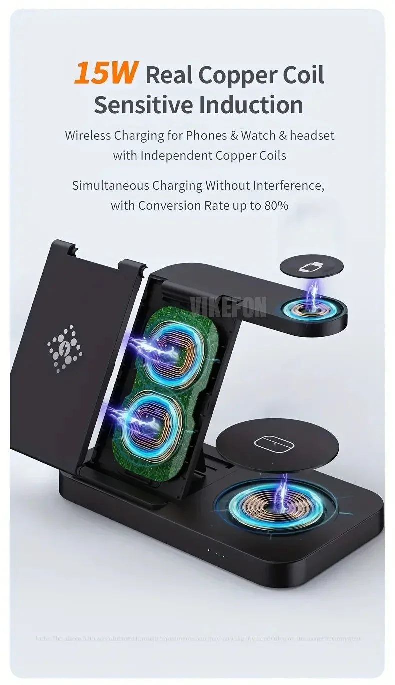 4-in-1 Foldable Wireless Charging Station for Samsung Galaxy Devices