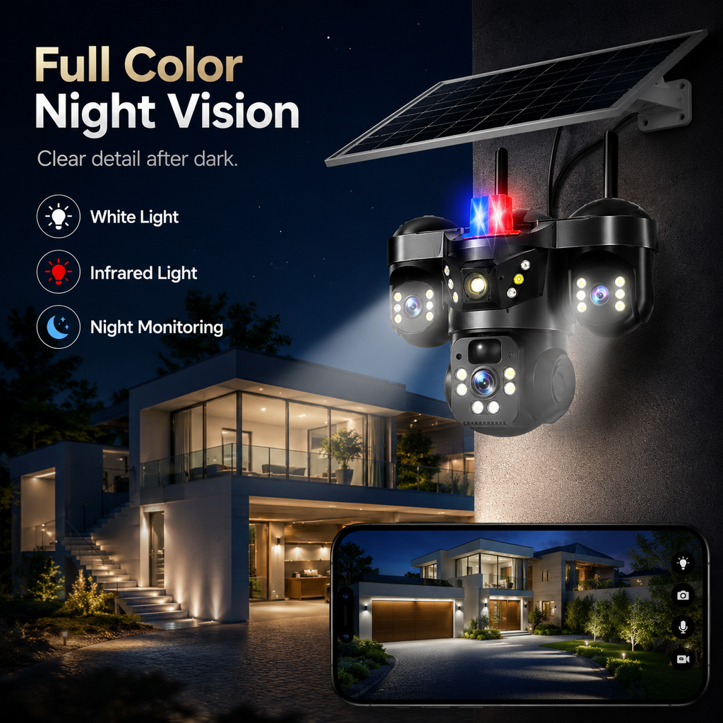 Solar Security Camera with 32GB SD Card – WiFi or 4G Outdoor Camera