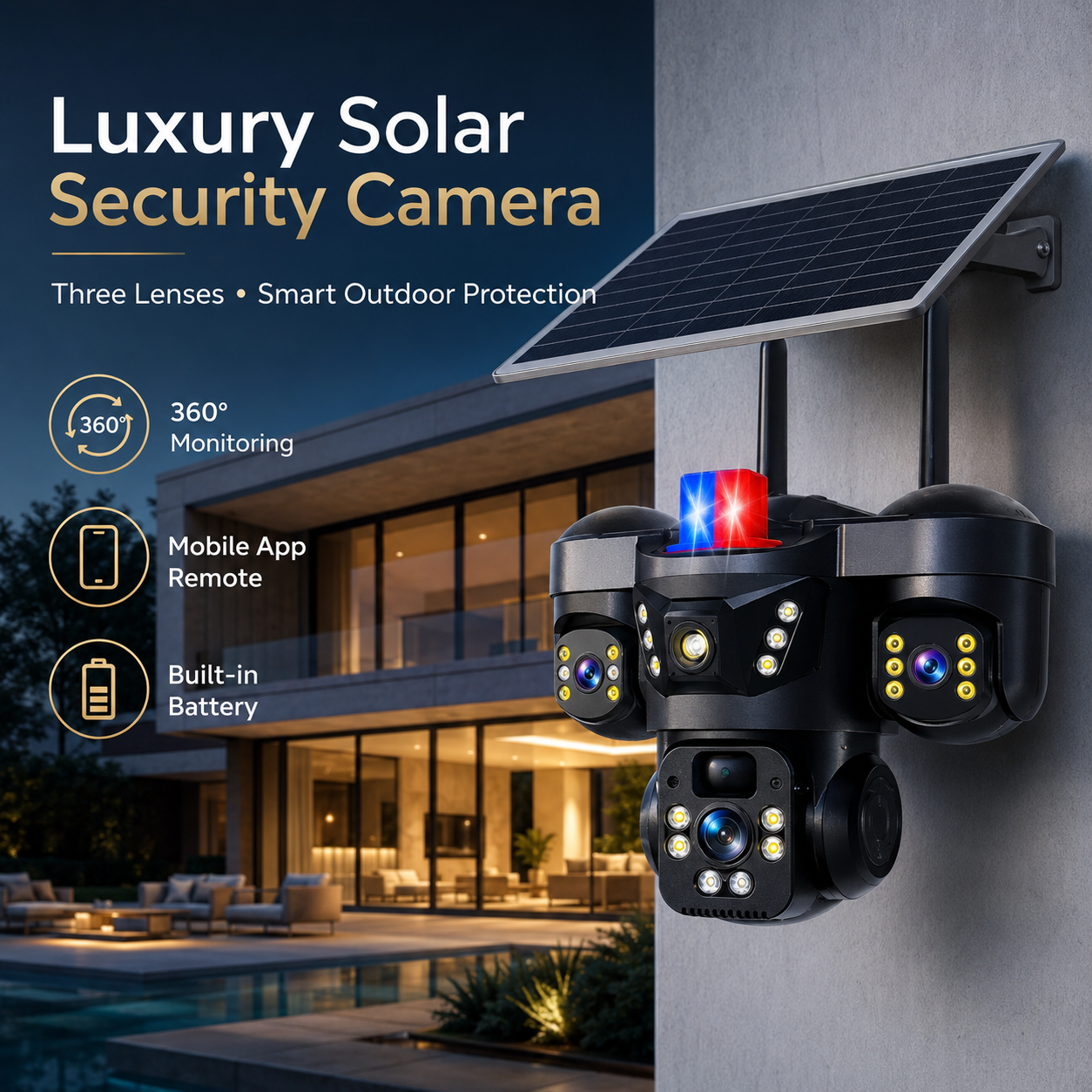 Solar Security Camera with 32GB SD Card – WiFi or 4G Outdoor Camera