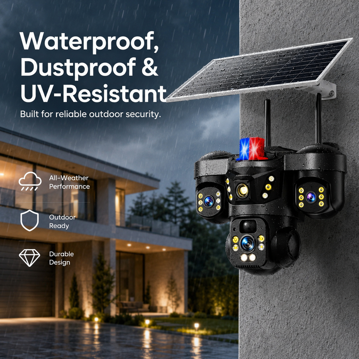Solar Security Camera with 32GB SD Card – WiFi or 4G Outdoor Camera