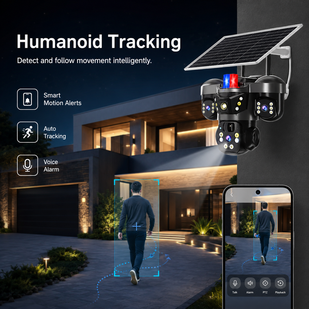 Solar Security Camera with 32GB SD Card – WiFi or 4G Outdoor Camera
