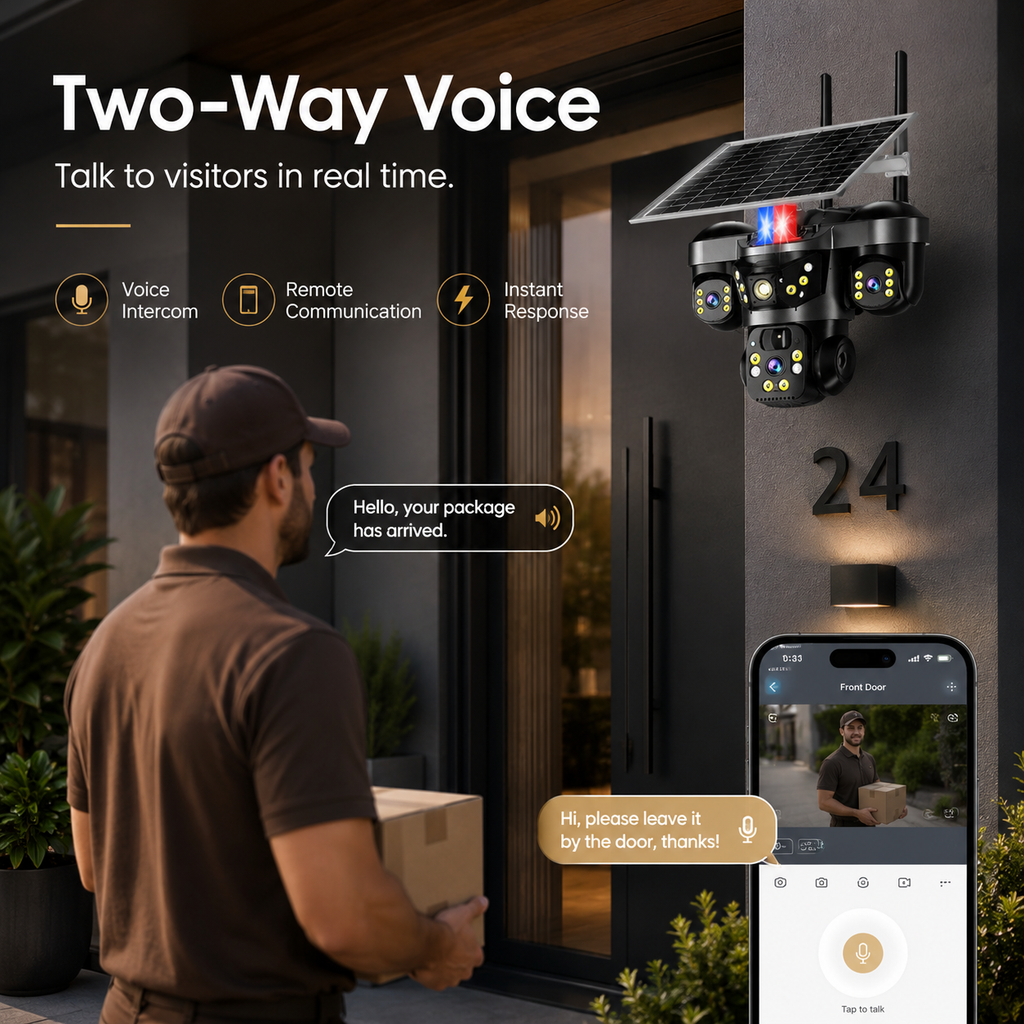Solar Security Camera with 32GB SD Card – WiFi or 4G Outdoor Camera
