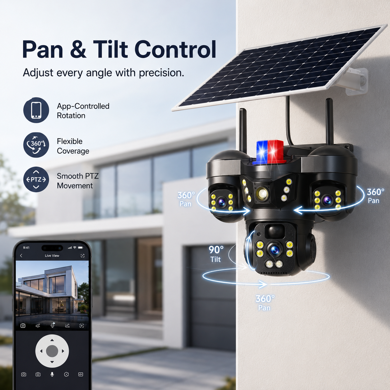 Solar Security Camera with 32GB SD Card – WiFi or 4G Outdoor Camera