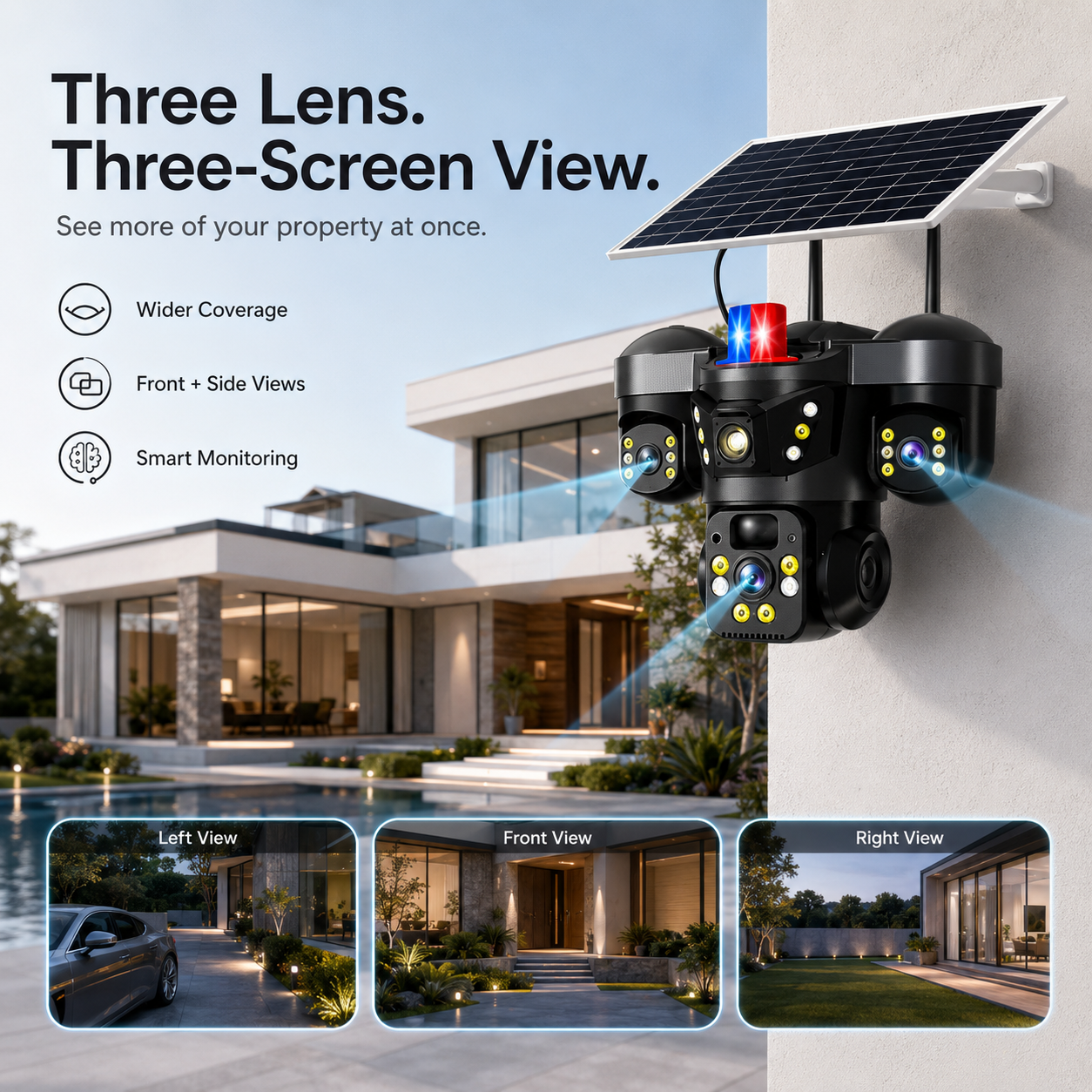 Solar Security Camera with 32GB SD Card – WiFi or 4G Outdoor Camera
